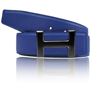 H Buckle Belt Light Blue Black 32 mm / 40 mm Women & Men blue / Electric blue