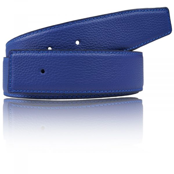 Light Blue Belt Women & Men 32 mm / 40 mm Leather Belt without Buckle for H Buckle in Electric blue