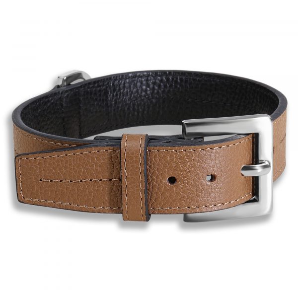 Leder Hundehalsband Hellbraun Leder