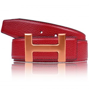 Alternative view of Ledergürtel in Rot mit H Schnalle 32mm