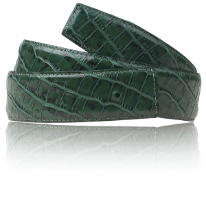 Crocodile Belt Dark Green Men & Women 32mm / 40mm Leather Belt without Buckle for H Belt Buckle Crocodile Leather Reversible Belt
