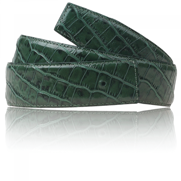 Crocodile Belt Dark Green Men & Women 32mm / 40mm Leather Belt without Buckle for H Belt Buckle Crocodile Leather Reversible Belt