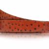 Straußen Ledergürtel Cognac Damen & Herren 32mm / 40mm Gürtel ohne Schnalle für H Gürtelschnalle