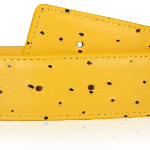 Gürtel für H schnalle Straußen Ledergürtel Gelb Damen & Herren 32mm / 40mm Gürtel ohne Schnalle