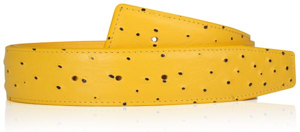 Gürtel für H schnalle Straußen Ledergürtel Gelb Damen & Herren 32mm / 40mm Gürtel ohne Schnalle