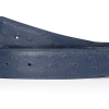 Ostrich leather belt dark blue men 32mm 40mm leather belt without buckle for H belt buckle in navy blue